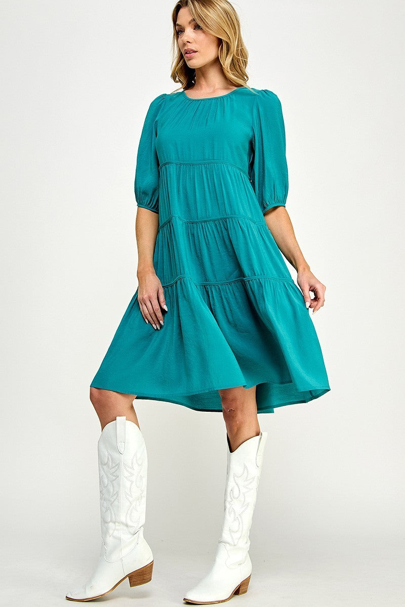 Teal knee length dress