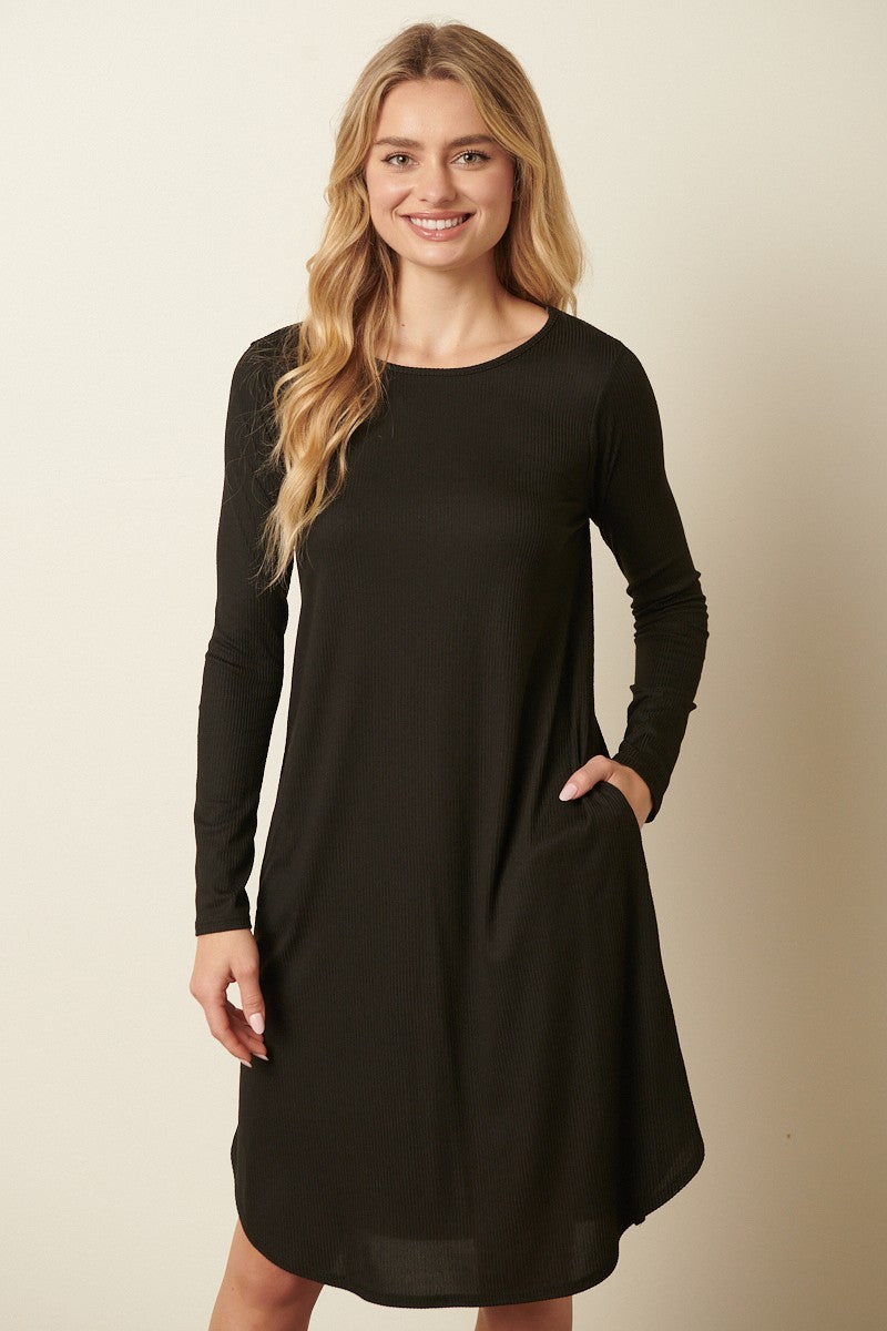 Black dress knee length 